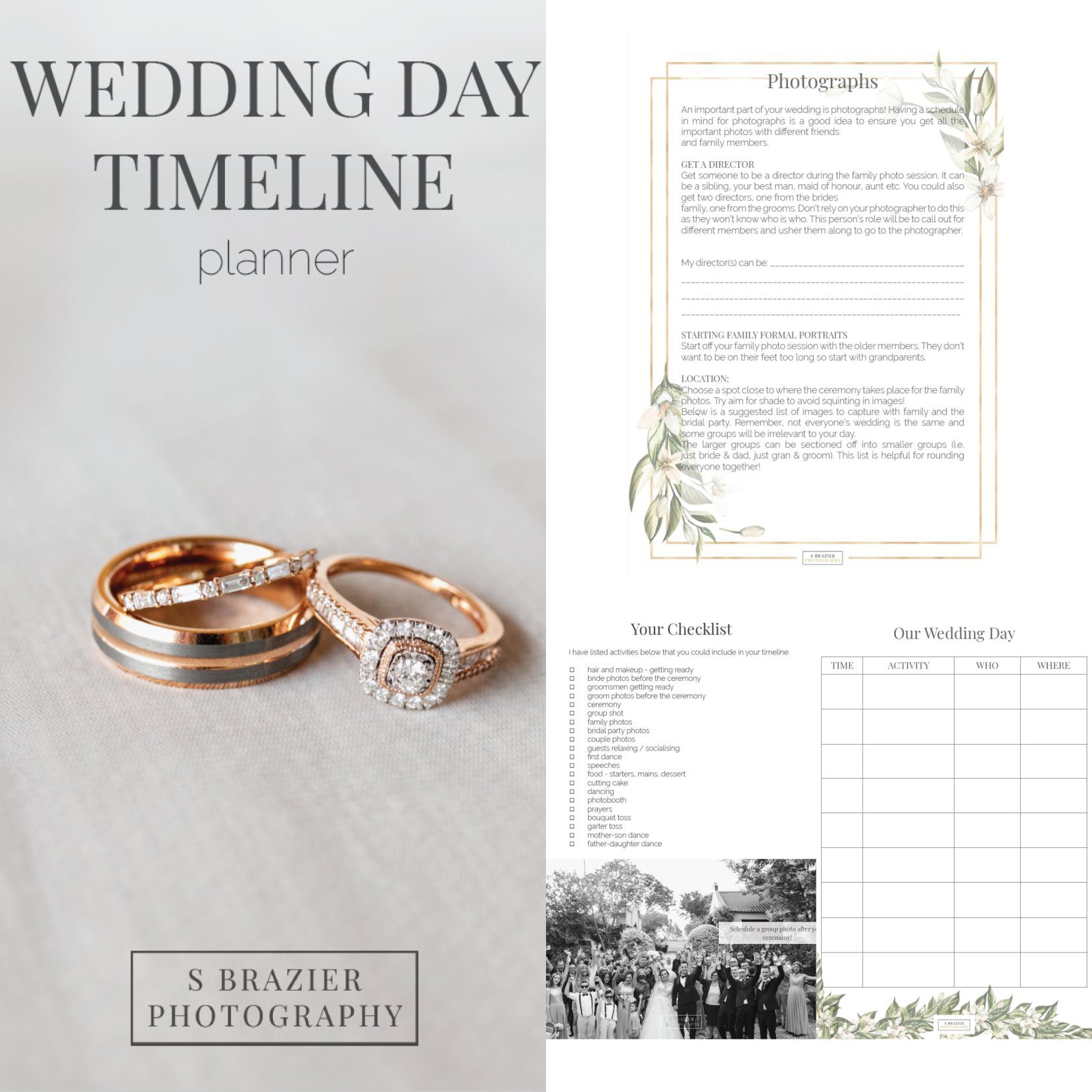 Easy Wedding Day Timeline Planner 1 Printable Template Easy Wedding Day Timeline Planner 1 Printable Template